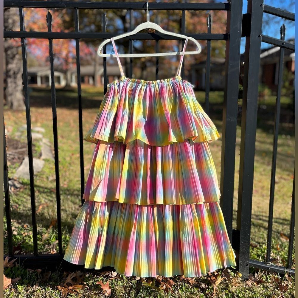 Anthropologie Beatrice B Square Neck Tiered Dress NWT - Picture 4 of 16